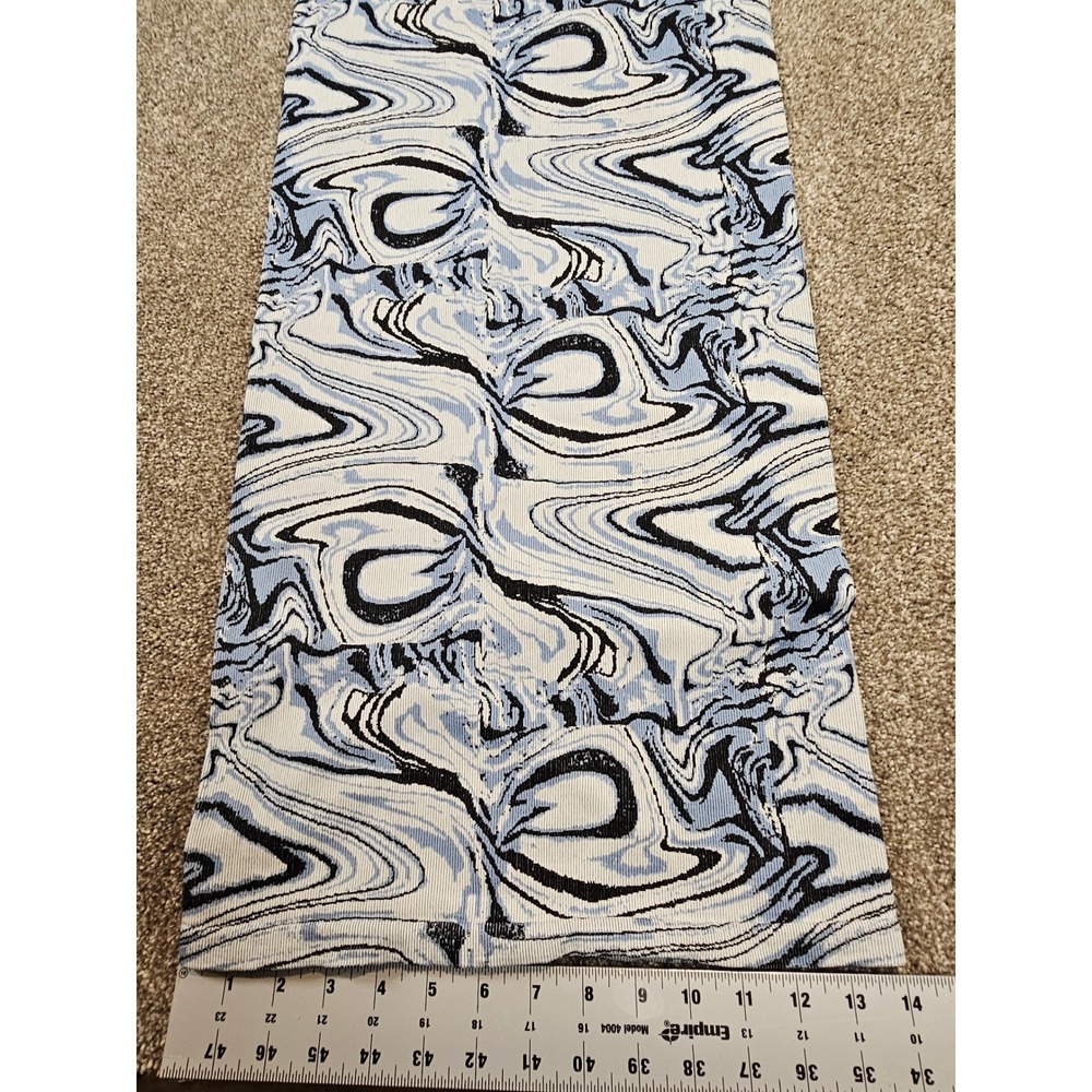 Zara Limitless Contour Blue Marble Swirl Ribbed Knit Midi Dress XS-S - Picture 4 of 13